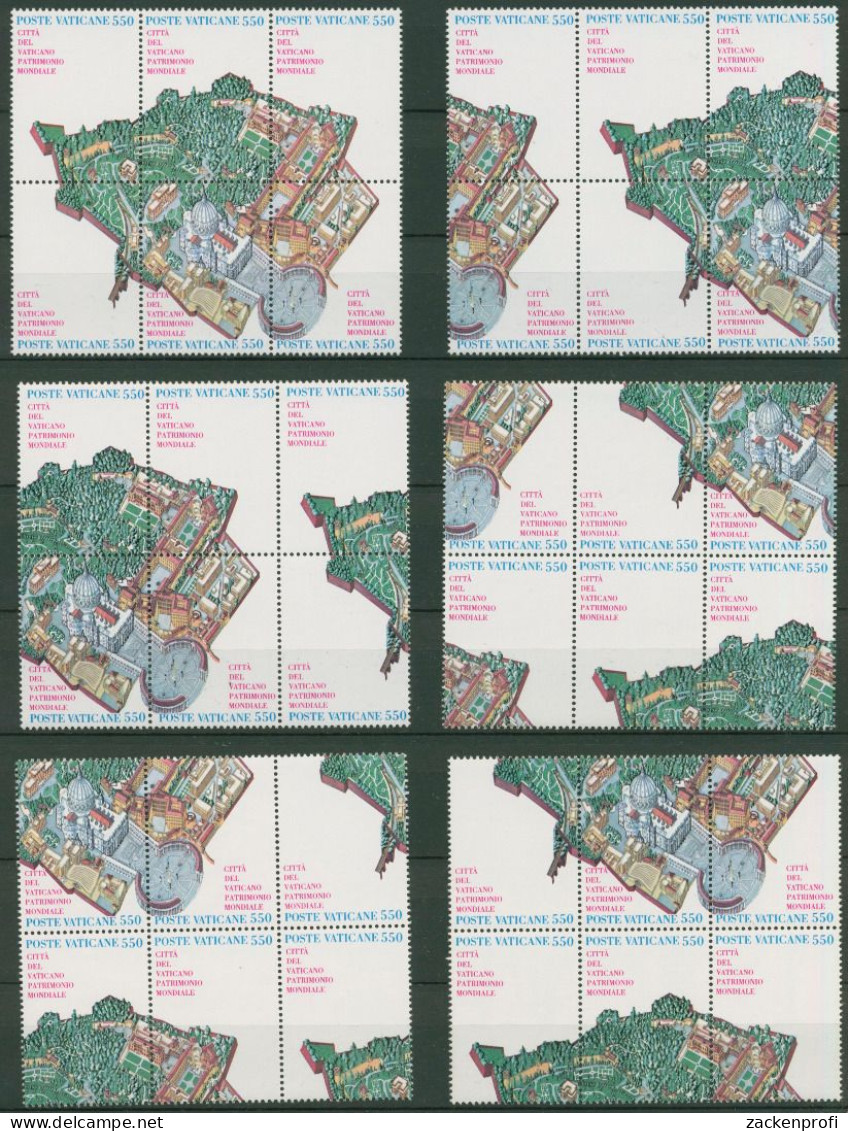 Vatikan 1986 UNESCO Welterbe 883/88 ZD 6 Verschiedene 6er-Blocks Postfr.(C63132) - Neufs