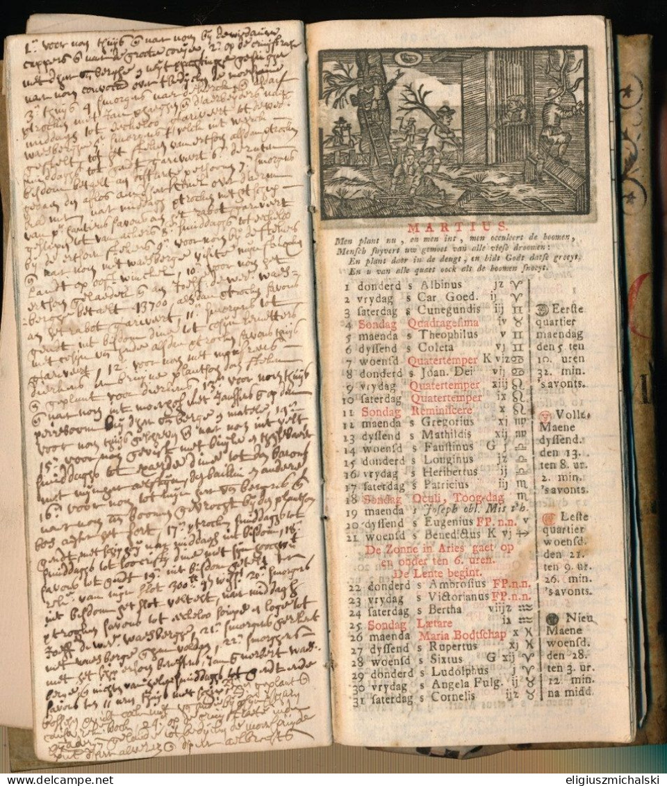 GAND 1759 NOUVEL ALMANACH GENTSCHEN POUR LES ANNÉES ICI - Antique