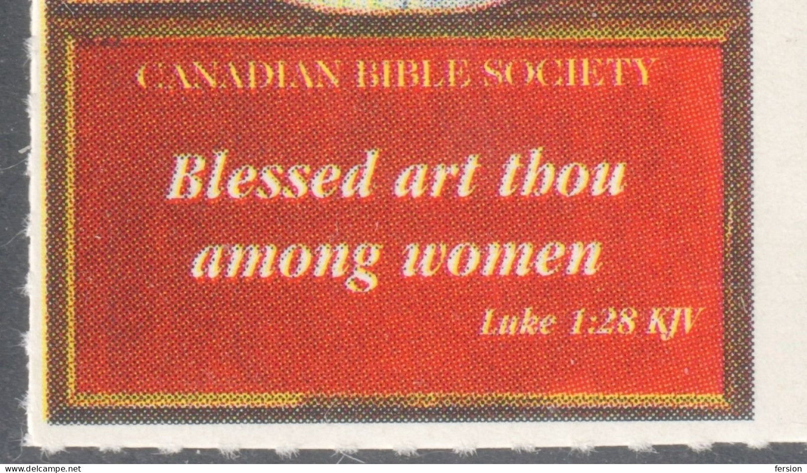 CANADA Bible Society / Christianity - charity label cinderella vignette  - Mary Joseph Jesus Three Kimgs Angel