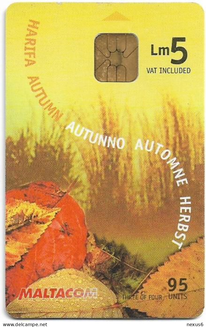 Malta - Maltacom - Autumn, 07.2001, 95U, 15.000ex, Used - Malte