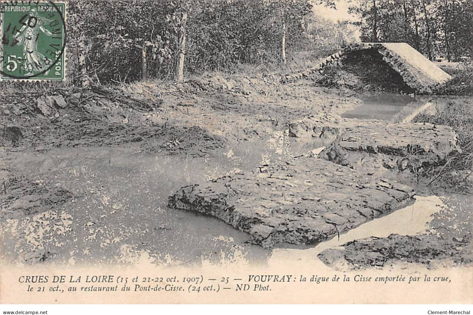 Crues De La Loire - Oct 1907 - VOUVRAY - La Digue De La Cisse - Très Bon état - Vouvray