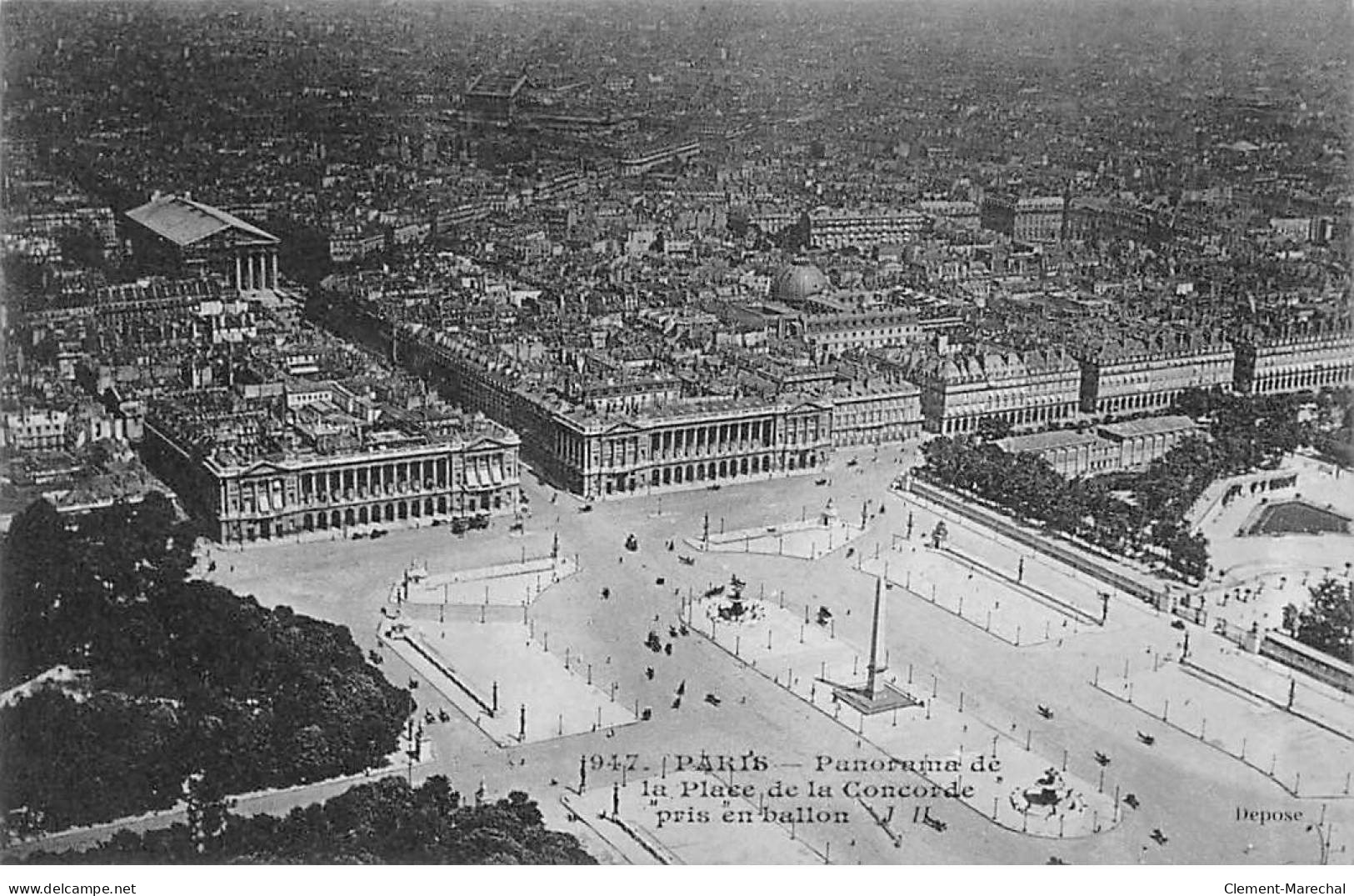 PARIS - Panorama De La Place De La Concorde Pris En Ballon - Très Bon état - Squares