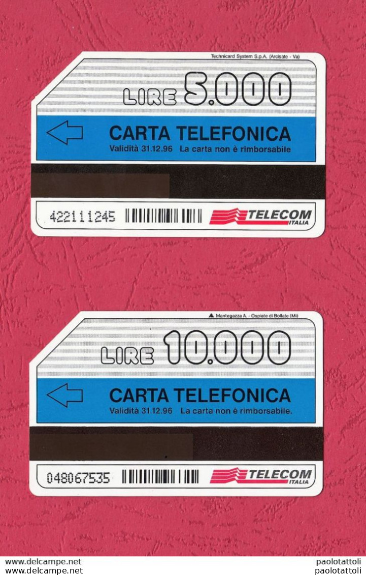 Italy. Usate- Prepaid Phone Cards Used- La Scheda Telefonica. Dove Vai, Dove Vuoi. By 5000L & 10000L. - Openbaar Getekend