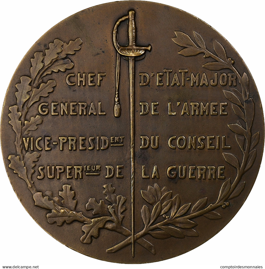 France, Médaille, Guerre, Général Gamelin, Bronze, Lenoir, SUP - Altri & Non Classificati