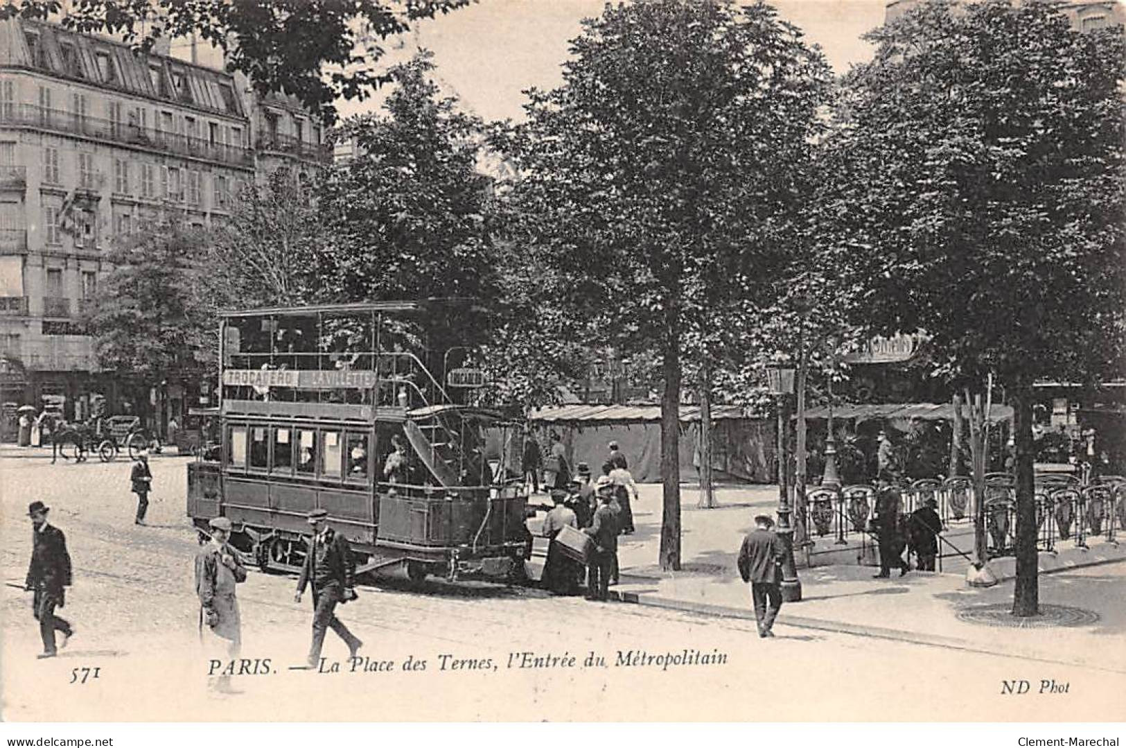 PARIS - L'entrée Du Métropolitain - La Place Des Ternes - Très Bon état - Métro Parisien, Gares