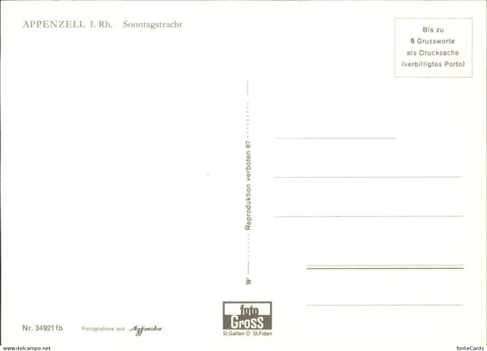 11395772 Appenzell IR Sonntagstracht Appenzell - Other & Unclassified