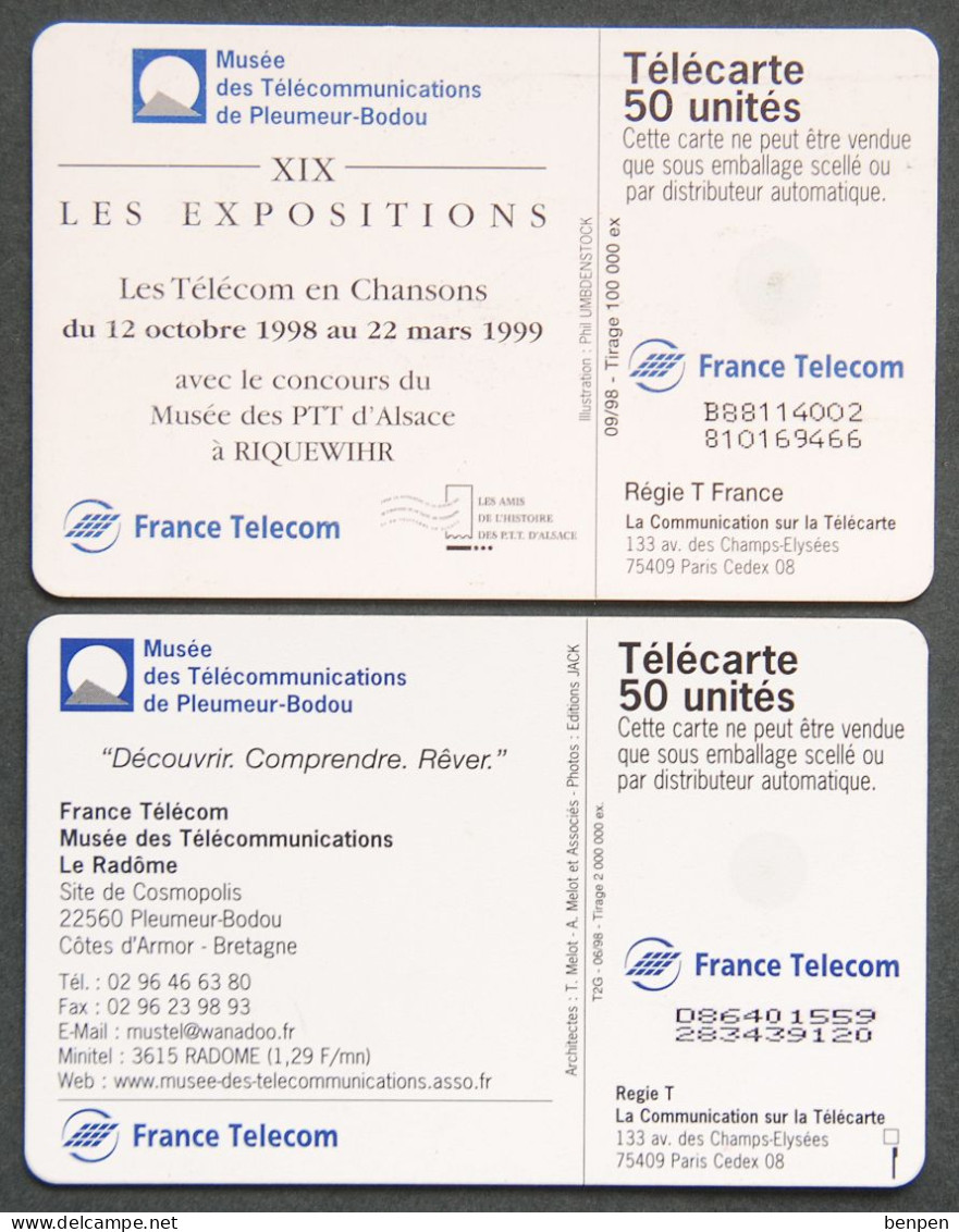 Télécartes Les Télécoms En Chanson Telstar Musée Pleumeur Bodou RADOME 50U Bretagne France Telecom - Unclassified