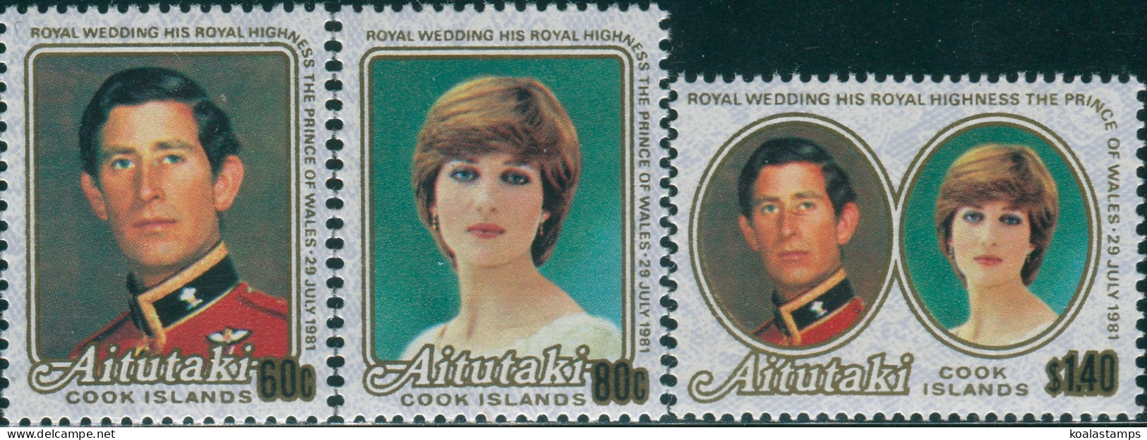 Aitutaki 1981 SG391-393 Royal Wedding MNH - Cookeilanden