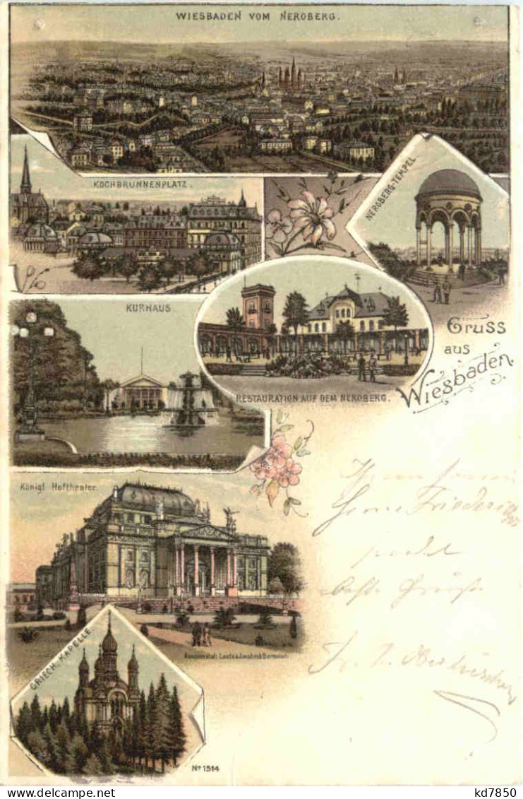 Gruss Aus Wiesbaden - Litho - Wiesbaden