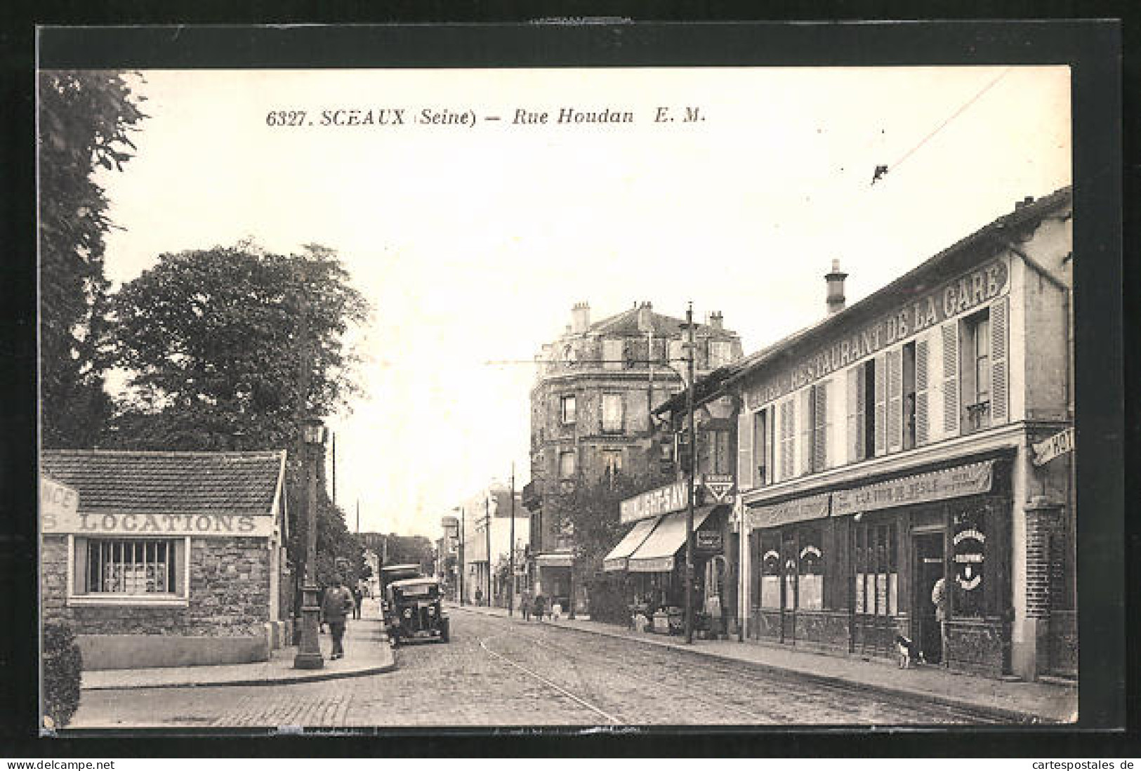 CPA Sceaux, Rue Houdan, Hôtel-Restaurant De La Gare  - Sceaux