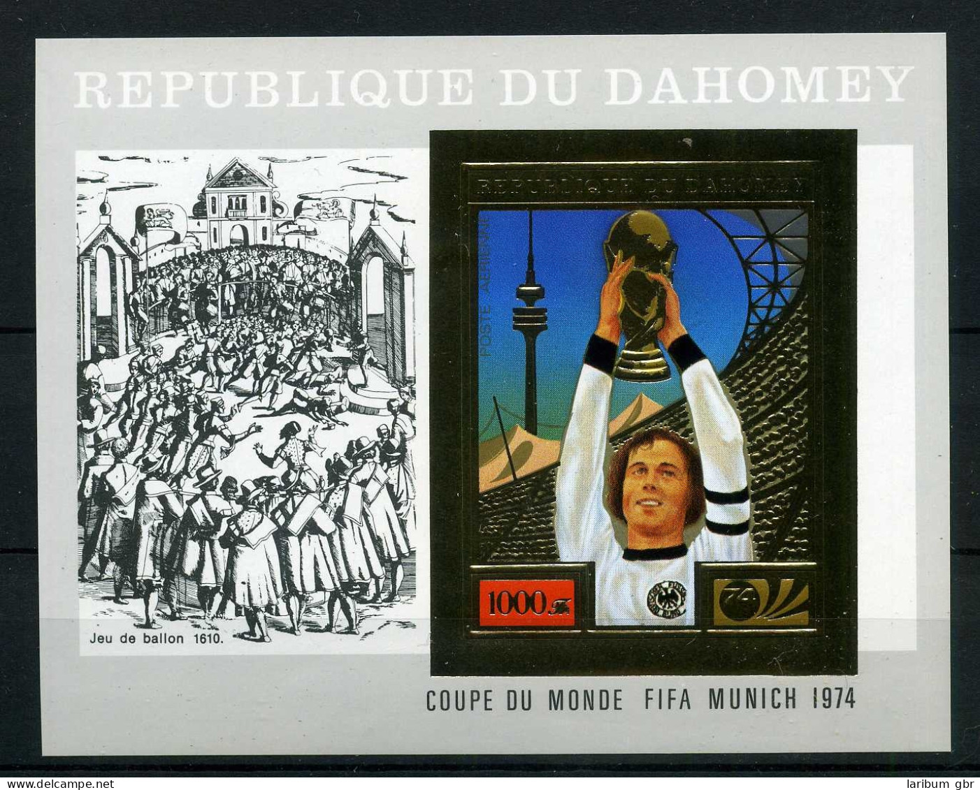 Dahomey Goldmarke Block 55 B Postfrisch Fußball WM 1974 #GE431 - Benin - Dahomey (1960-...)