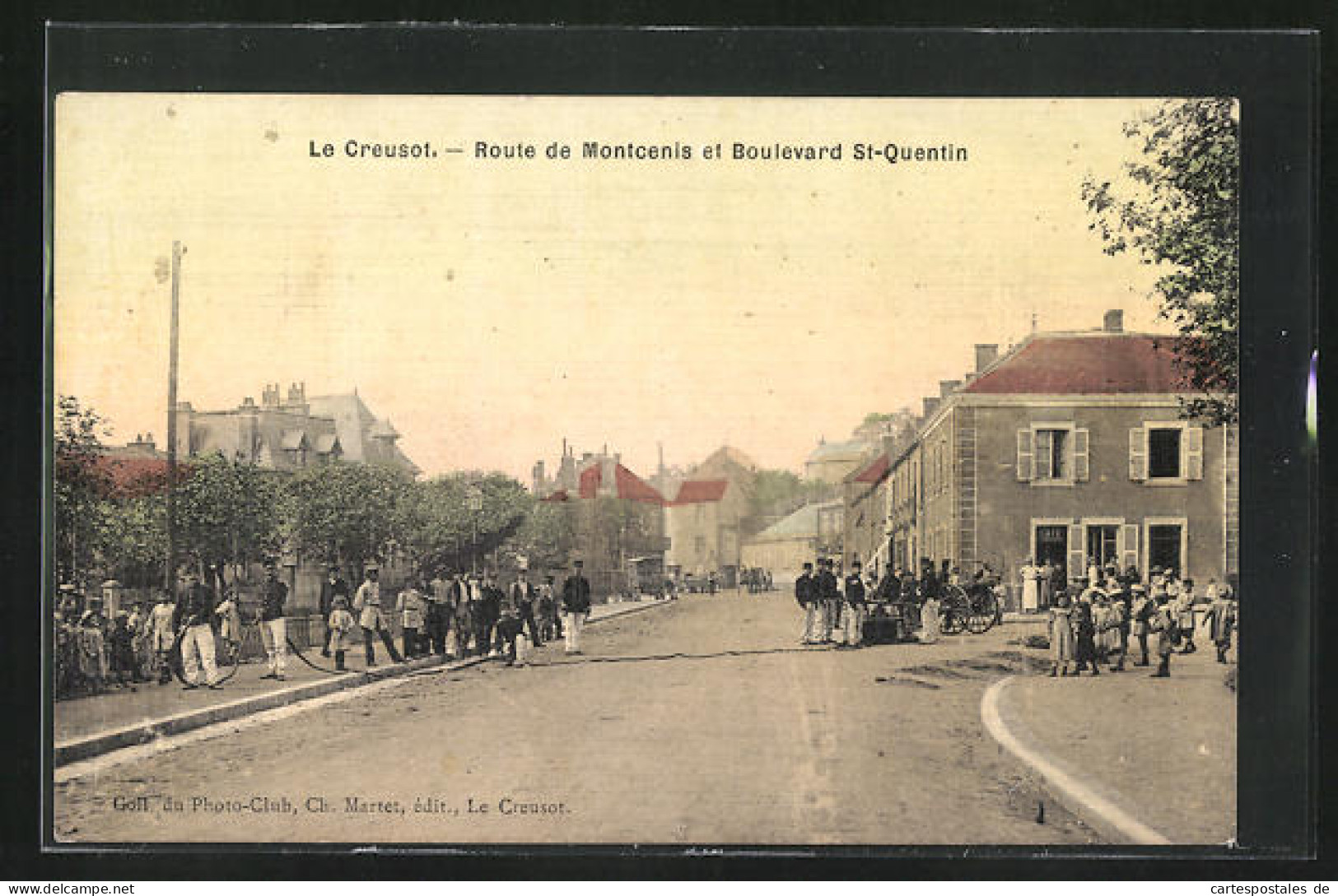 CPA Le Creusot, Route De Montcenis Et Boulevard St-Quentin  - Le Creusot