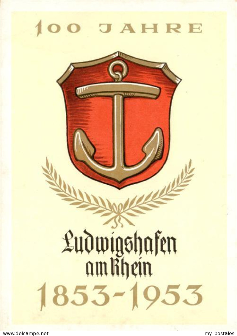 73864690 Ludwigshafen  Rhein 100 Jahre Ludwigshafen 1853 - 1953 Stadtwappen  - Ludwigshafen