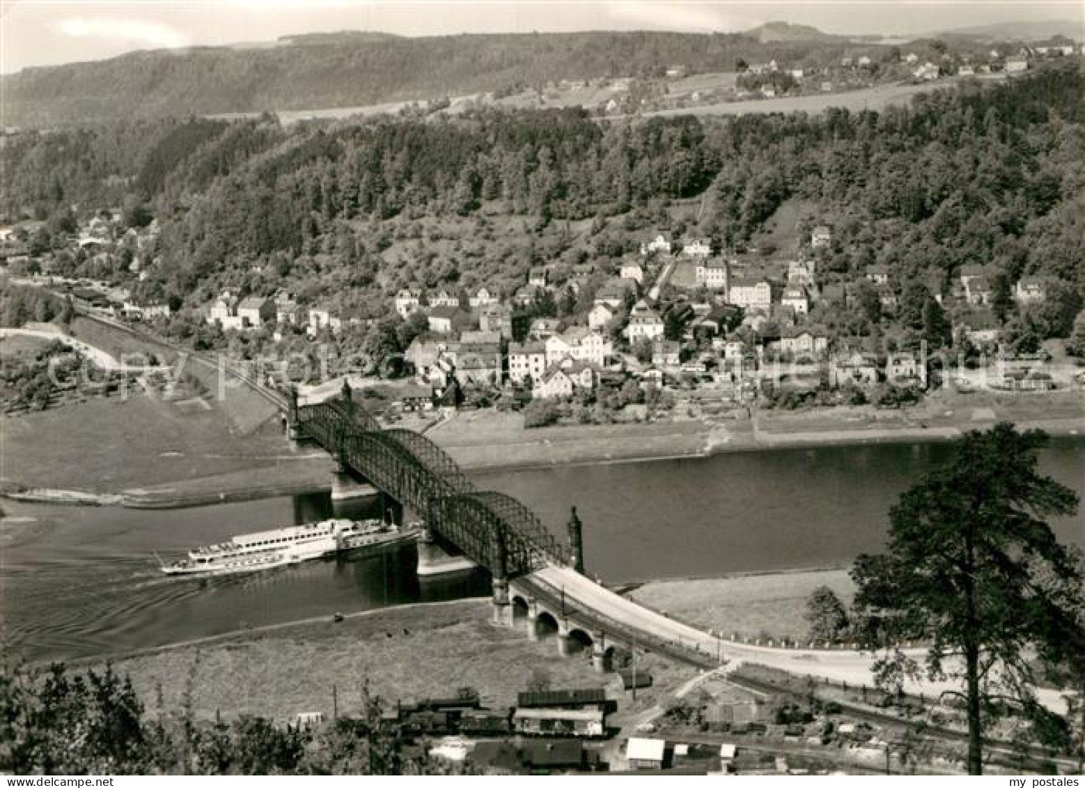 72977110 Bad Schandau Elbbruecke Und Blick Nach Rathmannsdorf Bad Schandau - Bad Schandau