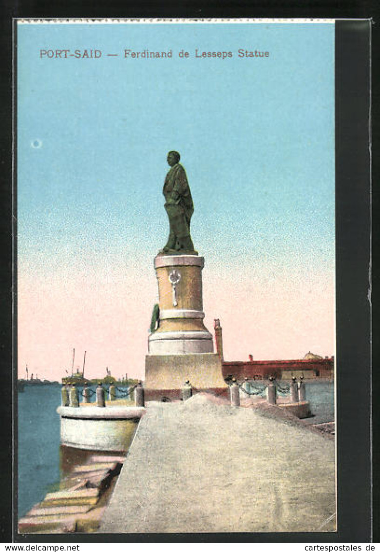 CPA Port-Said, Ferdinand De Lesseps Statue  - Other & Unclassified
