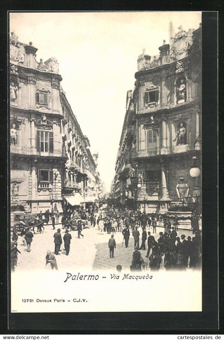 Cartolina Palermo, Via Macqueda  - Palermo