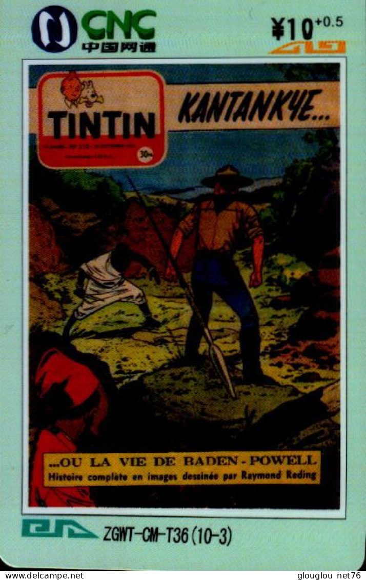 TELECARTE ETRANGERE....TINTIN  . - Comics