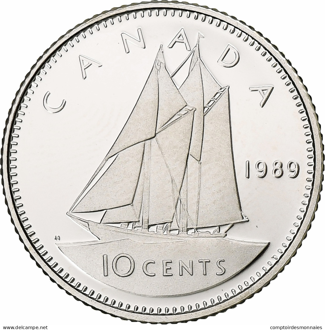 Canada, Elizabeth II, 10 Cents, 1989, Ottawa, BE, Nickel, FDC, KM:77 - Canada