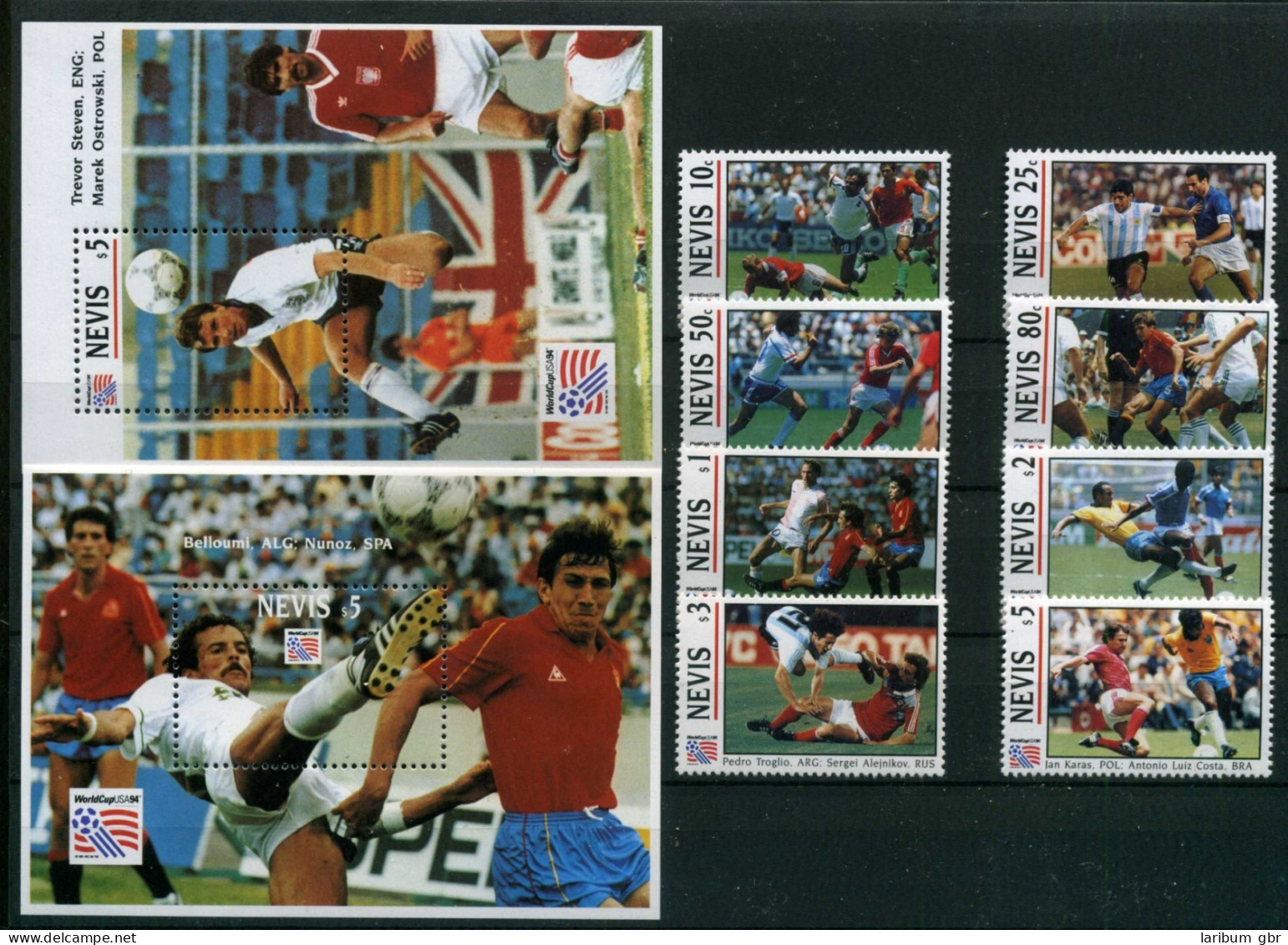 Nevis 769-778 + Bl 67-68 Postfrisch Fußball #GE508 - Anguilla (1968-...)