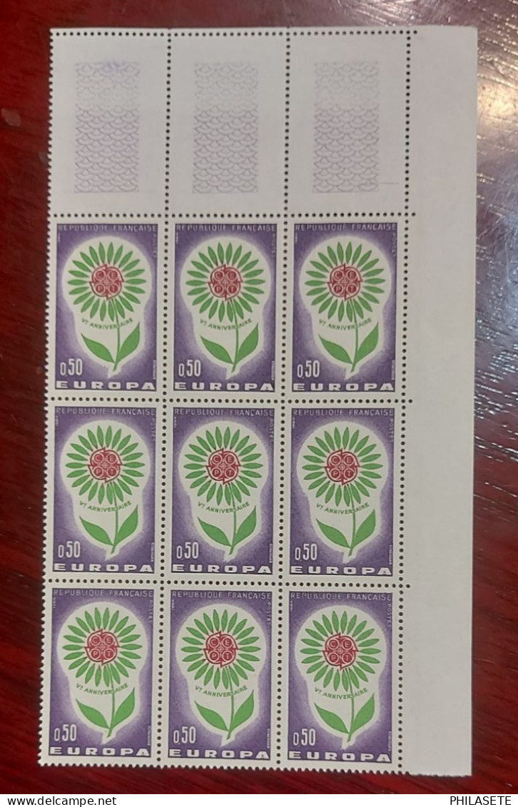 France   Bloc De 9 Timbres  Neuf**  YV N°  1431 Europa - Feuilles Complètes