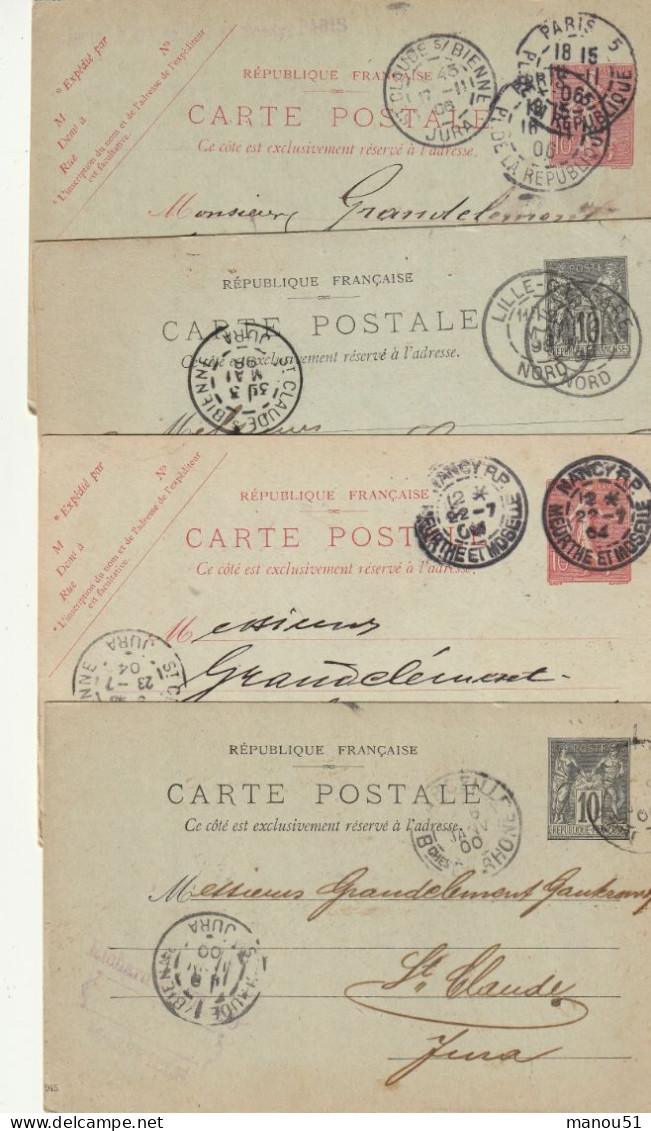 ENTIERS POSTAUX - Lot De 4 CPA : 1898.1900.1904.1906 - Cartes-lettres