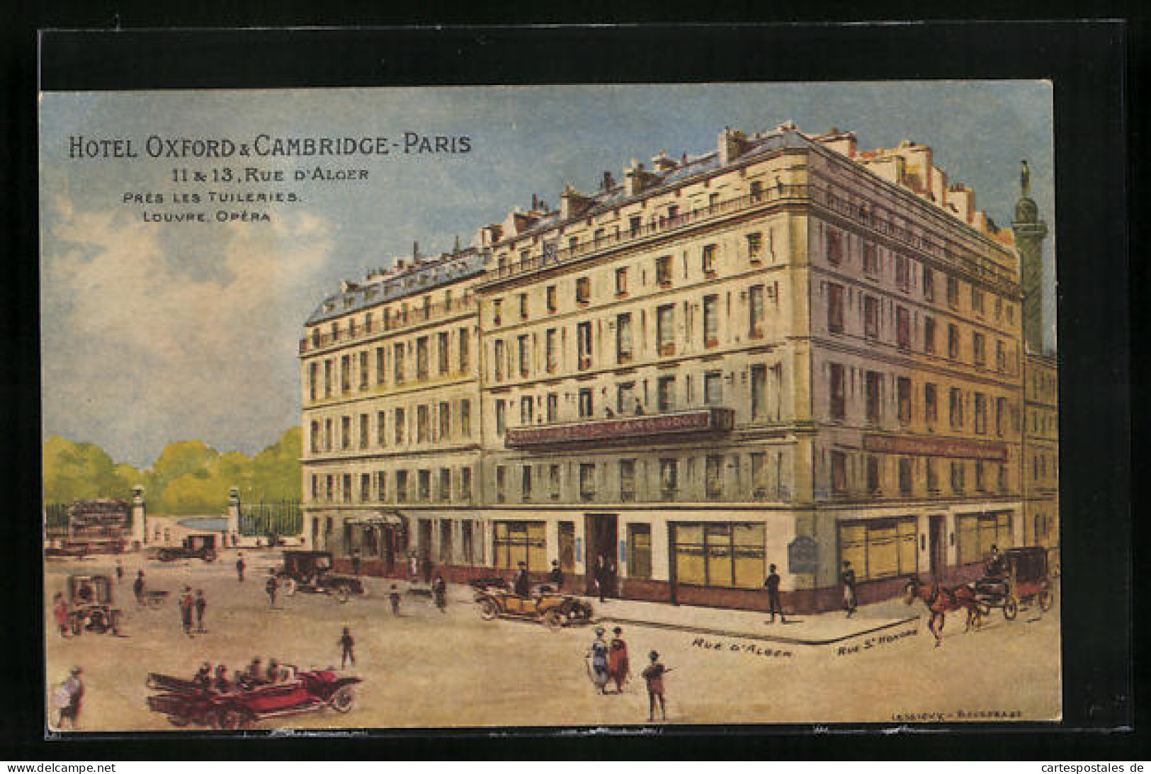 CPA Paris, Hotel Oxford & Cambridge, 11 & 13 Rue D`Alger  - Bar, Alberghi, Ristoranti