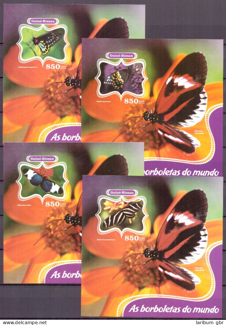 Guinea Bissau 7256-59 Postfrisch Schmetterlinge 4 Sonderblöcke #GL586 - Guinée-Bissau