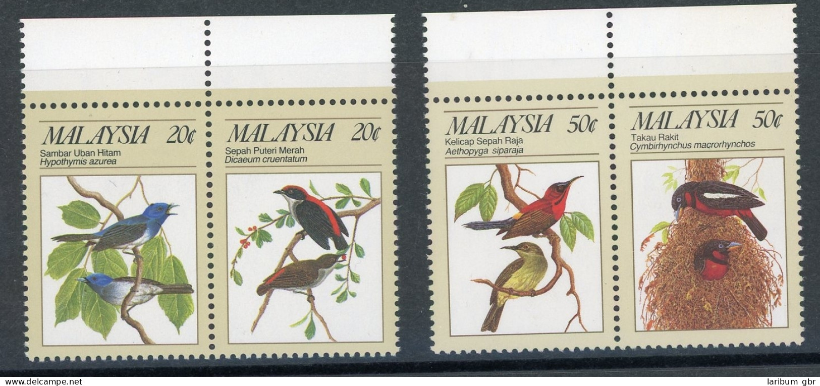 Malaysia 2 Paare 380-383 Postfrisch Vögel #JD290 - Andere & Zonder Classificatie