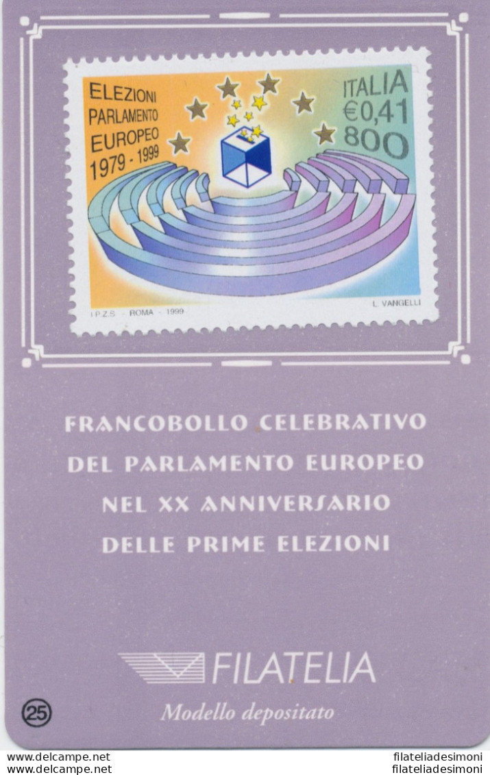 1999 Italia - Repubblica, Tessera Filatelica Parlamento Europeo 0,41 Euro - Cartes Philatéliques