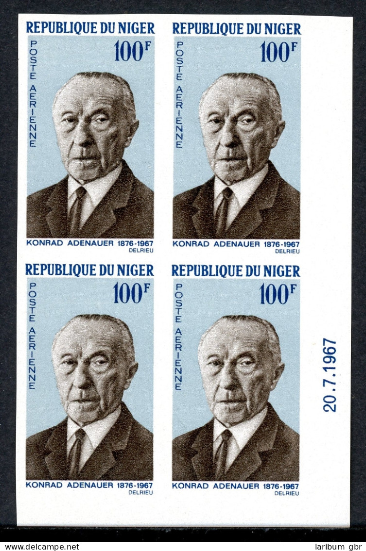 Niger 4er Bl. 168 B Postfrisch Adenauer #JS524 - Niger (1960-...)