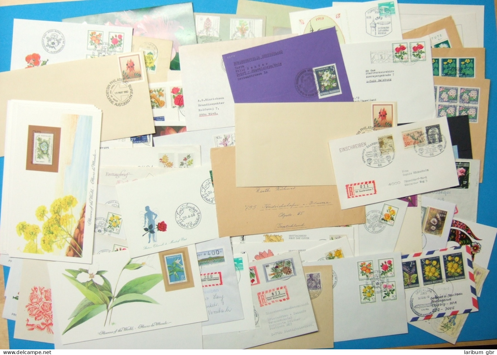 Lot Motiv Blumen 50 Belege/ Briefmarken Blumen #GU550 - Sonstige & Ohne Zuordnung