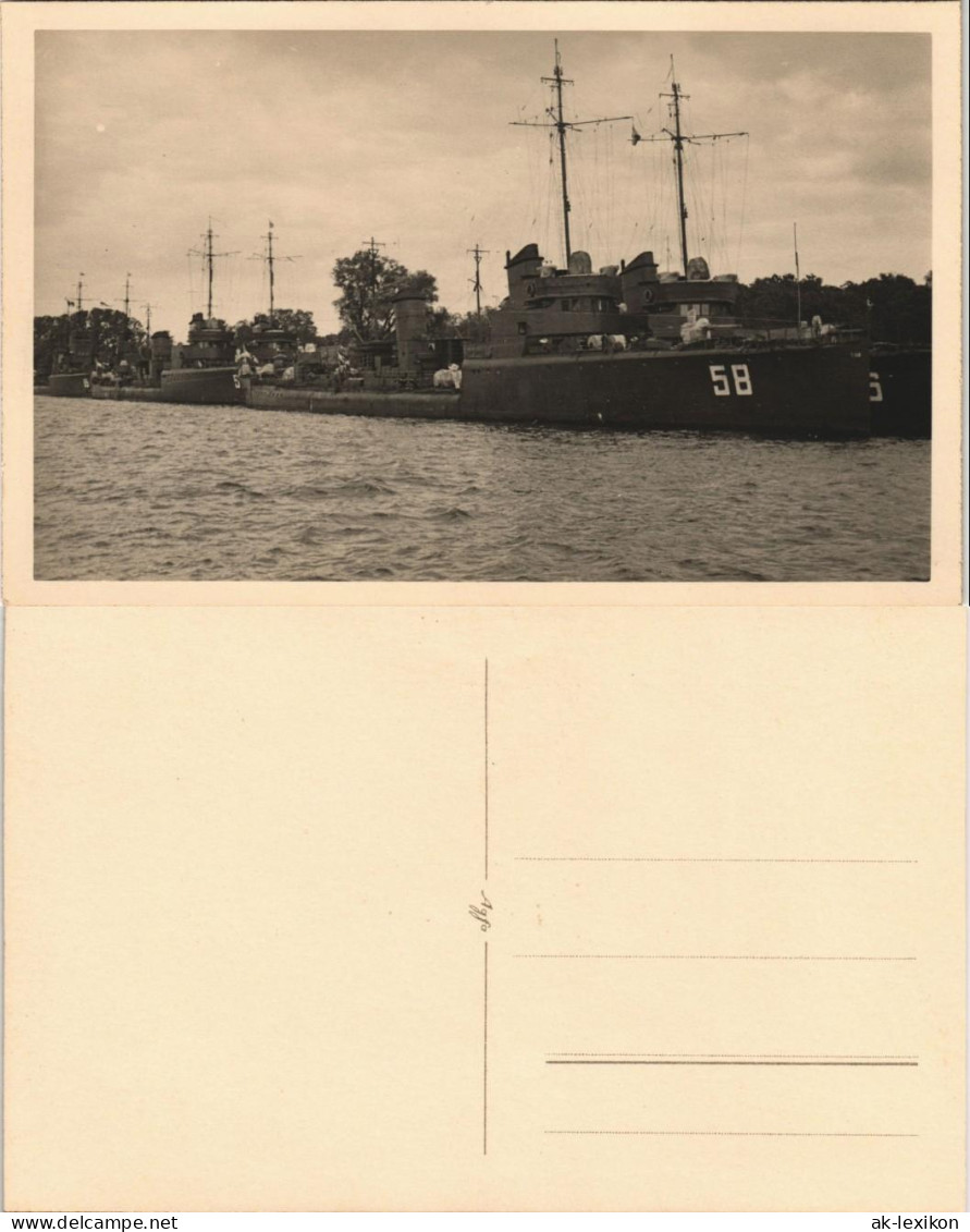 Osternothafen Swinemünde Warszów Świnoujście Kriegsschiffe 1929 Privatfoto Foto - Pommern