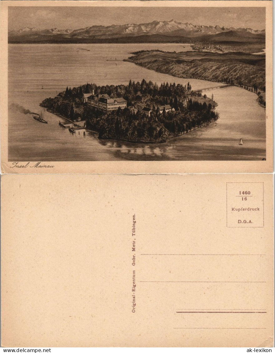 Ansichtskarte Insel Mainau-Konstanz Aus Der Vogelschau - Künstlerkarte 1928 - Konstanz