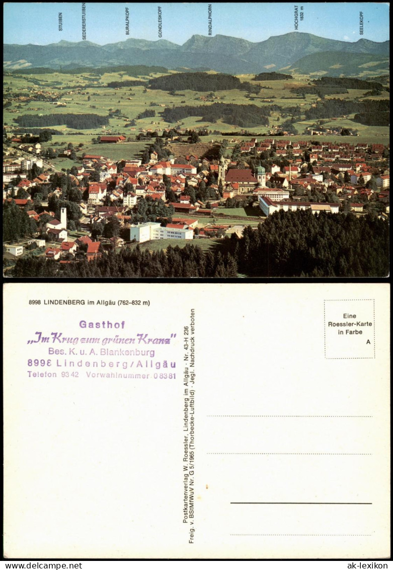 Lindenberg (Allgäu) Panorama-Ansicht Auf Ort, Allgäu Alpen Fernansicht 1975 - Lindenberg I. Allg.