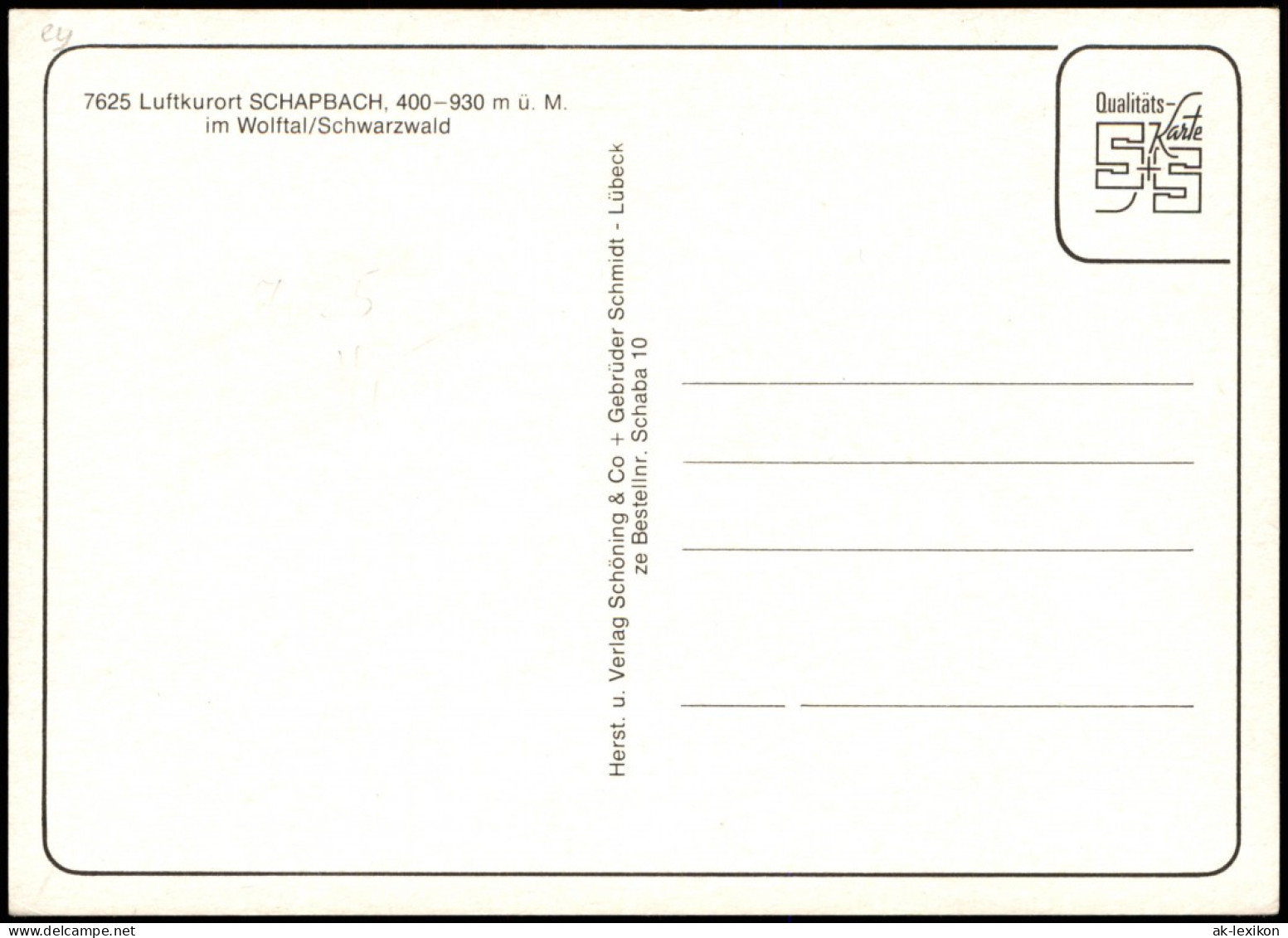 Bad Rippoldsau-Schapbach MB Ortsansichten V. Schapbach Im Schwarzwald 1980 - Bad Rippoldsau - Schapbach