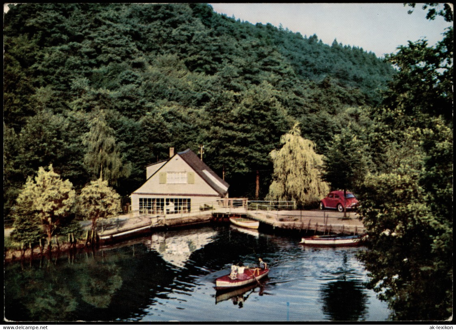 Idar-Oberstein Roter VW Käfer A.d. Weiherschleife Historische Achatschleife 1970 - Idar Oberstein