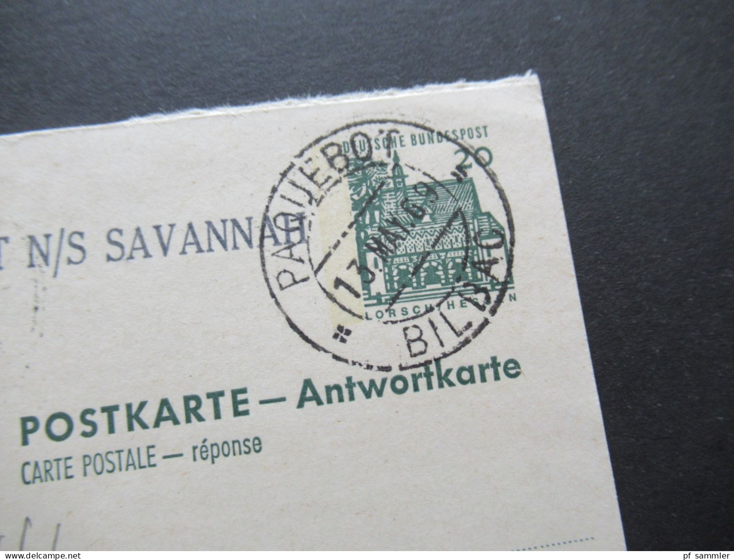 BRD 1969 GA Deutsche Bauwerke P 88 A Stempel Paquebot Bilbao Und L1 Paquebot NS Savannah World's First Nuclear Ship - Covers & Documents