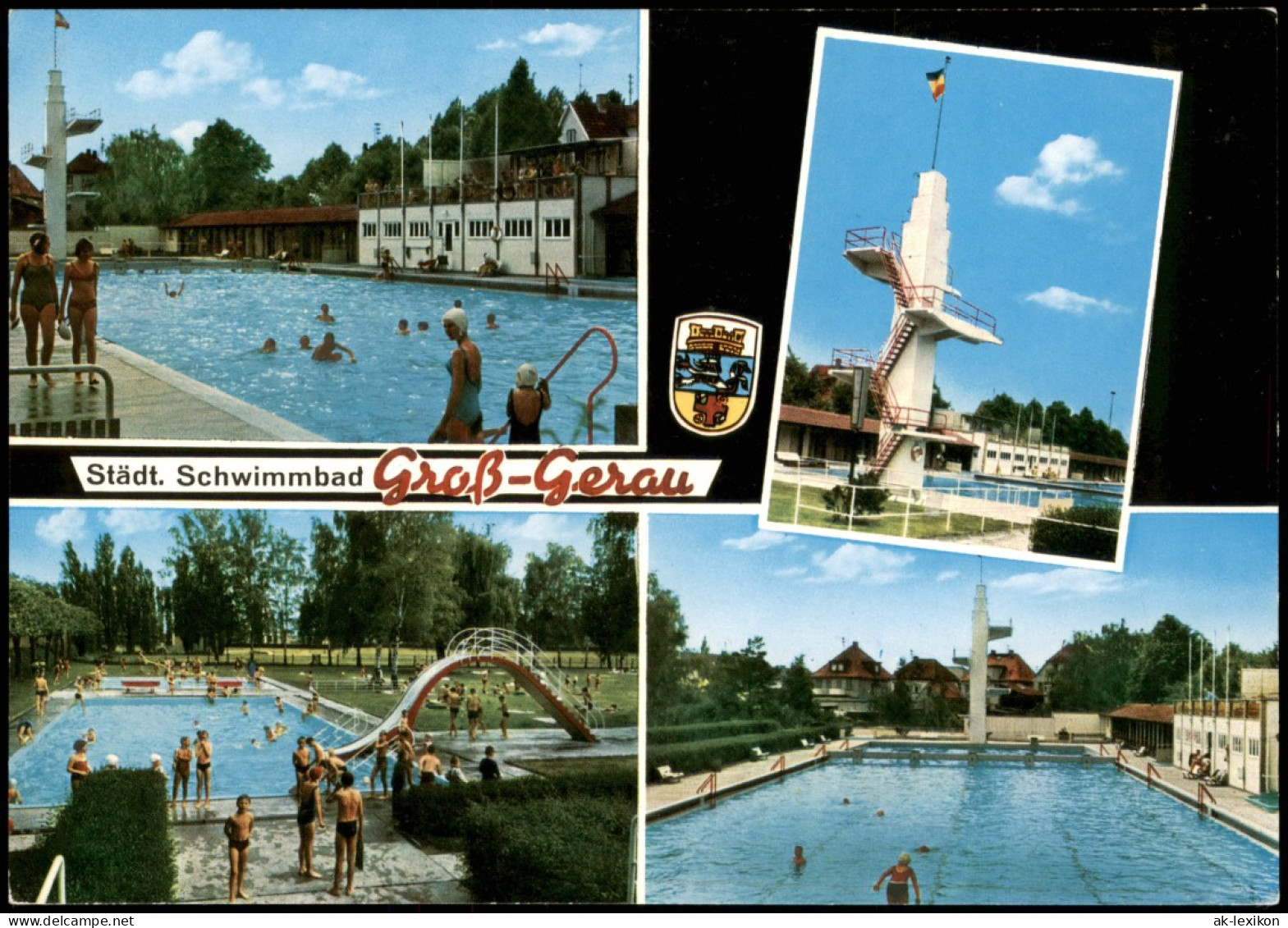 Ansichtskarte Groß-Gerau Schwimmbad Freibad Mehrbildkarte 1983 - Gross-Gerau