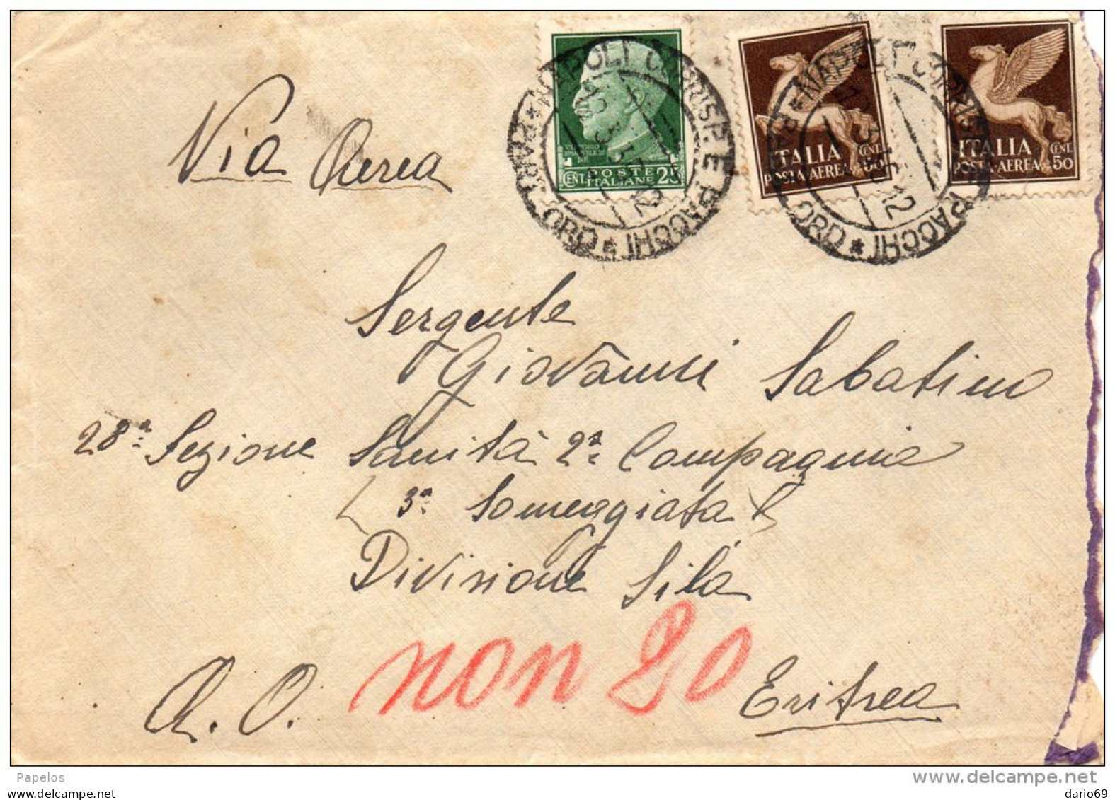 1945 LETTERA  CON ANNULLO NAPOLI - Luftpost