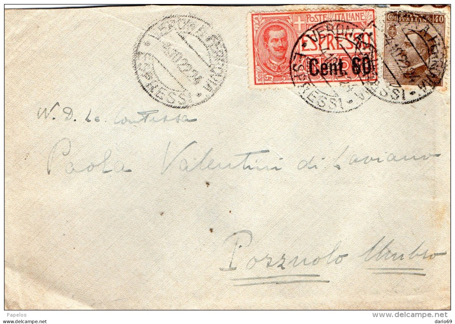 1922  LETTERA   ESPRESSO  CON ANNULLO  VERONA - Poste Exprèsse