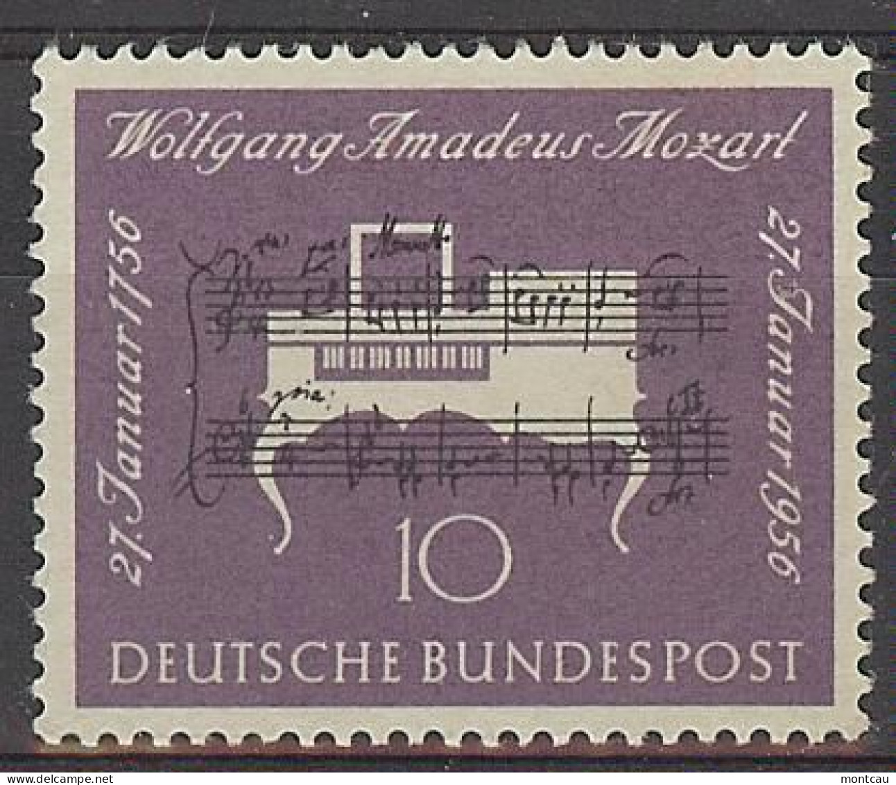 Germany 1956. Wolfgang Amadeus Mozart M=228 Y=105  (**) - Neufs