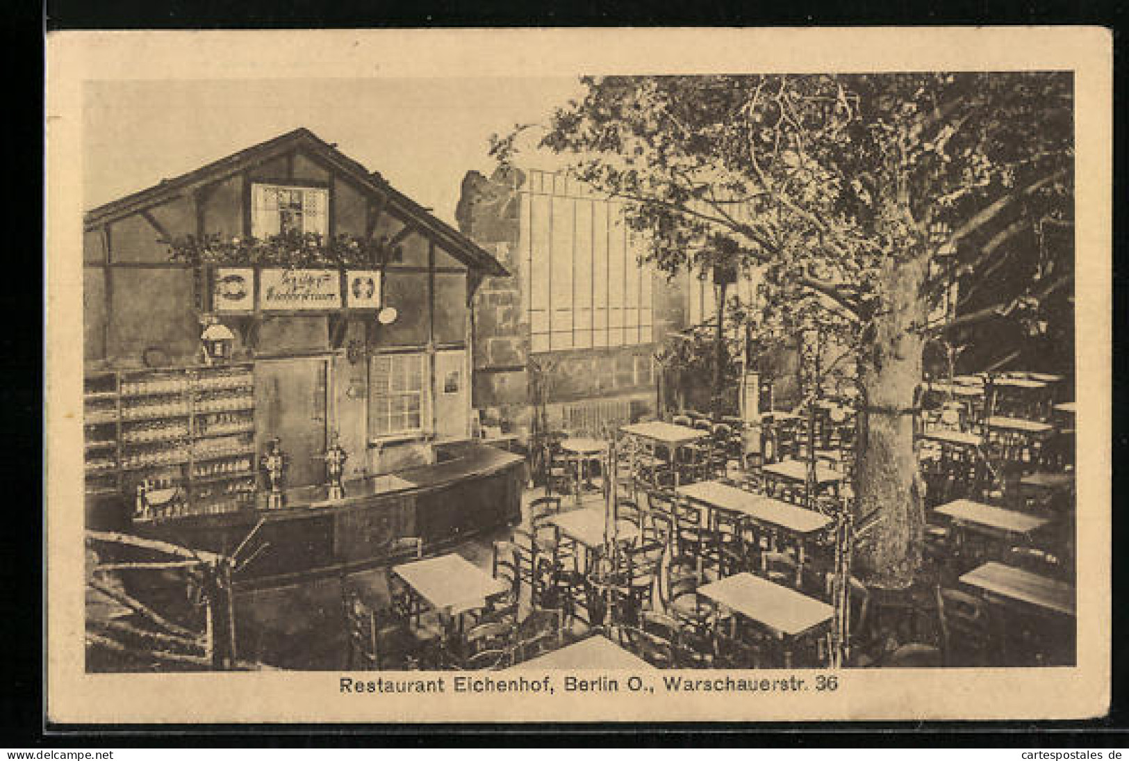 AK Berlin-Friedrichshain, Restaurant Eichenhof, Warschauerstrasse 36  - Friedrichshain