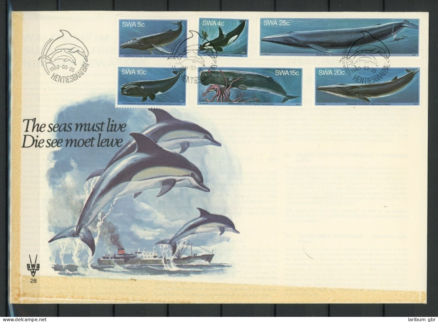 Südwestafrika 466-471 Fische Ersttagesbrief/FDC #IJ500 - Namibia (1990- ...)