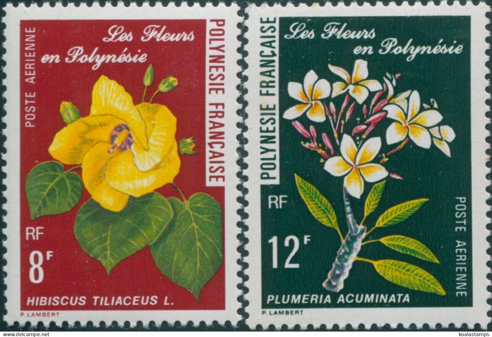 French Polynesia 1977 Sc#C150-C151,SG258-259 Polynesian Flowers Set MNH - Sonstige & Ohne Zuordnung