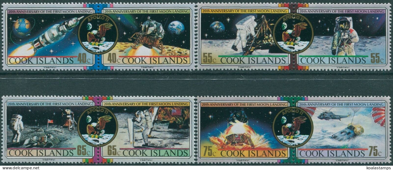 Cook Islands 1989 SG1213-1220 Moon Landing Set MNH - Cookeilanden