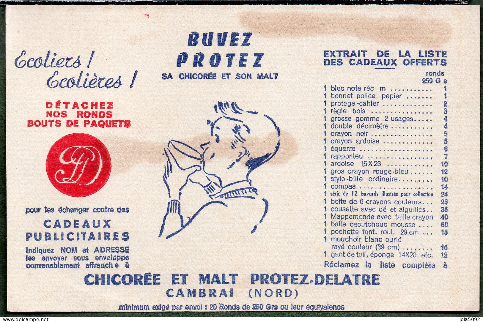 BUVARD - Chicorée Et Malt PROTEZ-DELATRE - Alimentaire