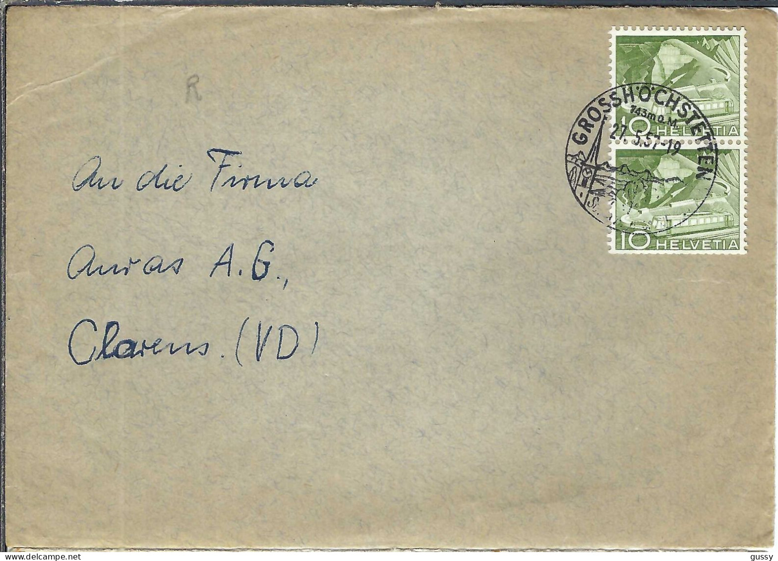 SUISSE Ca. 1957: LSC De Grosshöchstetten Pour Clarens - Lettres & Documents