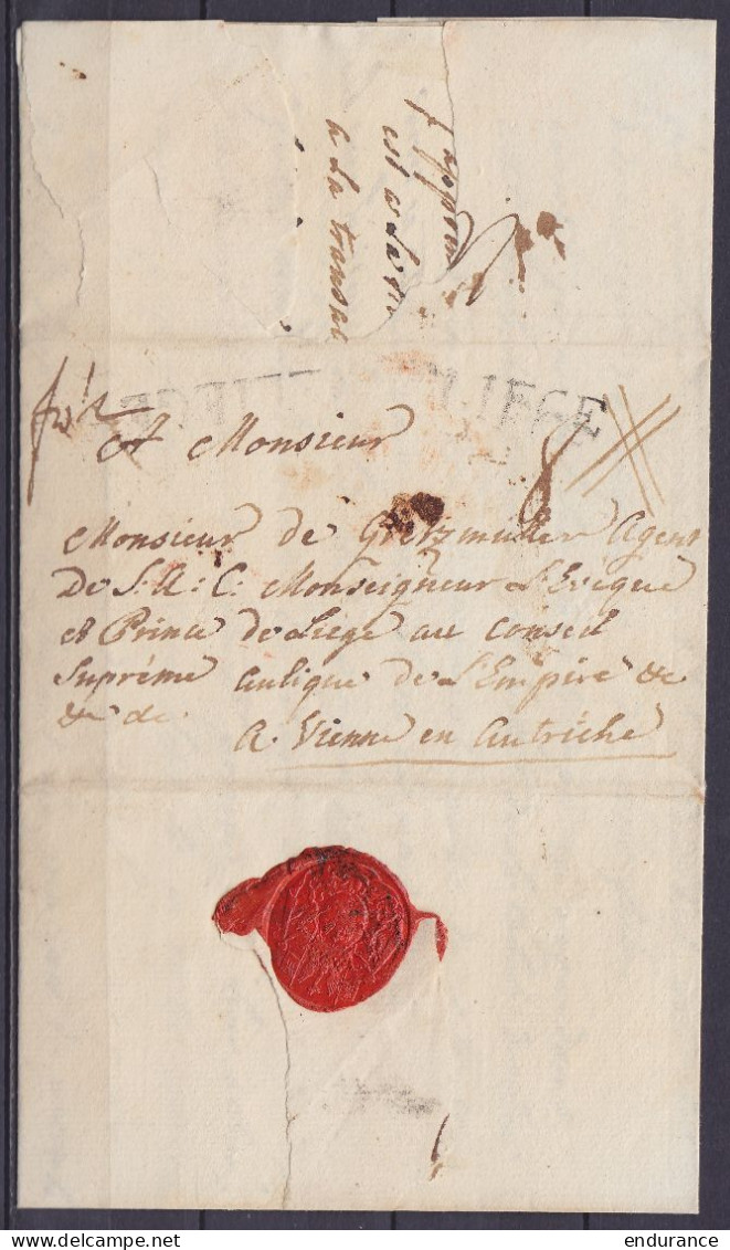 L. Recommandée (#) Datée 4 Mars 1788 De LIEGE Pour Agent Du Prince De Liège à VIENNE Autriche - 2x Griffe "DE LIEGE" - 1714-1794 (Austrian Netherlands)