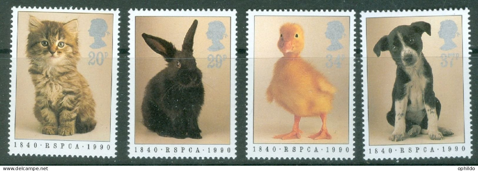 Grande Bretagne  Yv 1439/1442     * *  TB  Dont Chat  Lapin Oiseau - Nuevos