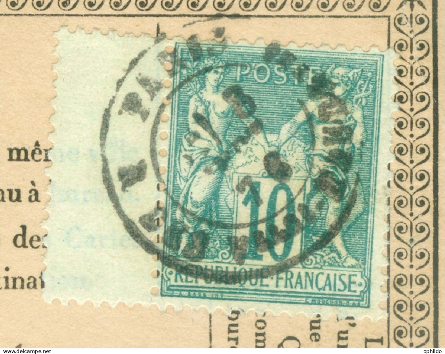 CP Précur  Yv  65  Paris  Rue Des Vlles Haudrtes Pour Passy  Septembre 76  - 1876-1878 Sage (Type I)